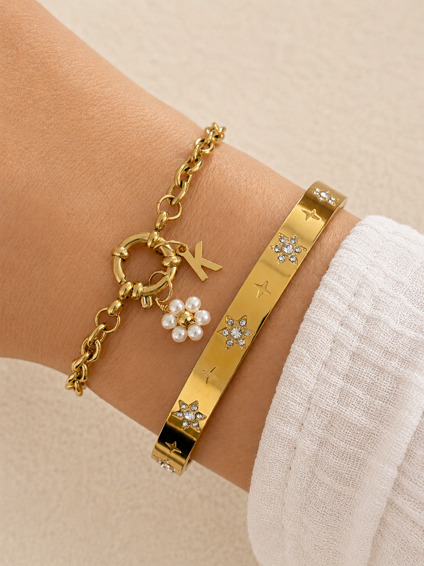JUNE l Bracelet charms inoxydable (à personnaliser)