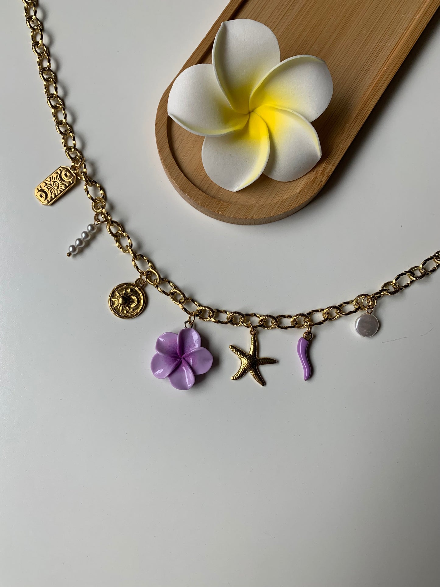 HAWAÏ - Collier charms inoxydable