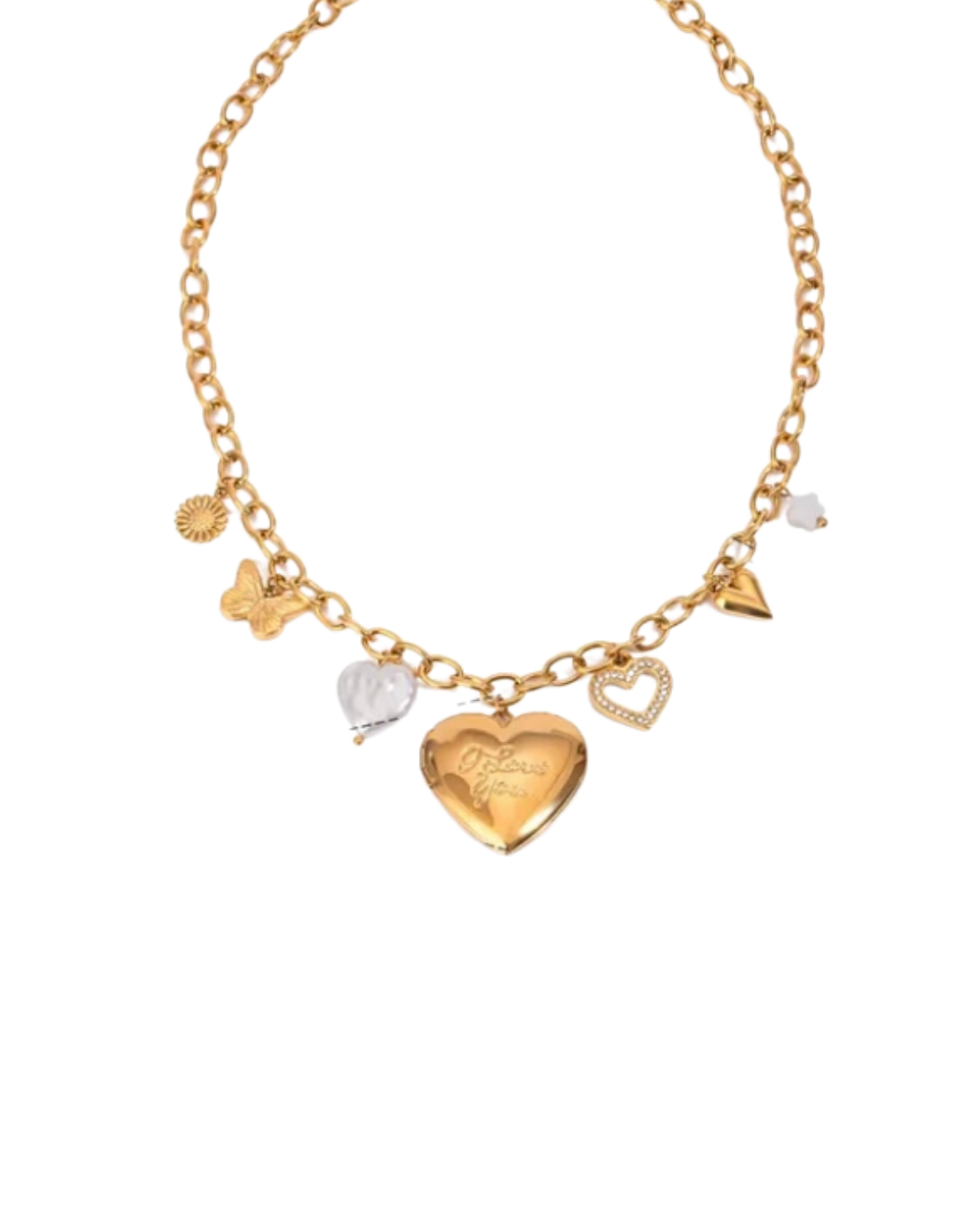 AMOR l Collier charms inoxydable