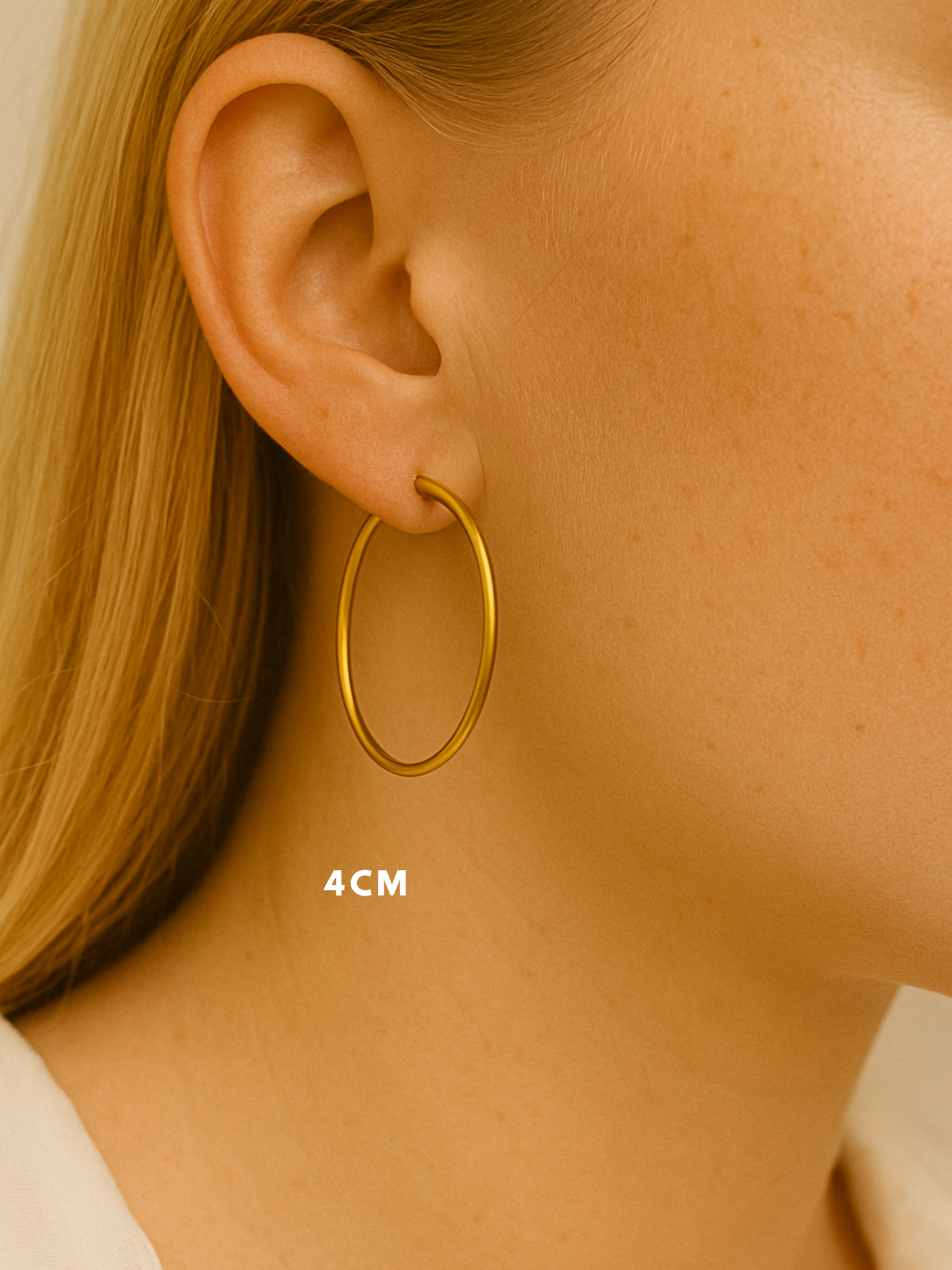 JUDE l Créoles inoxydables dorées -4cm-