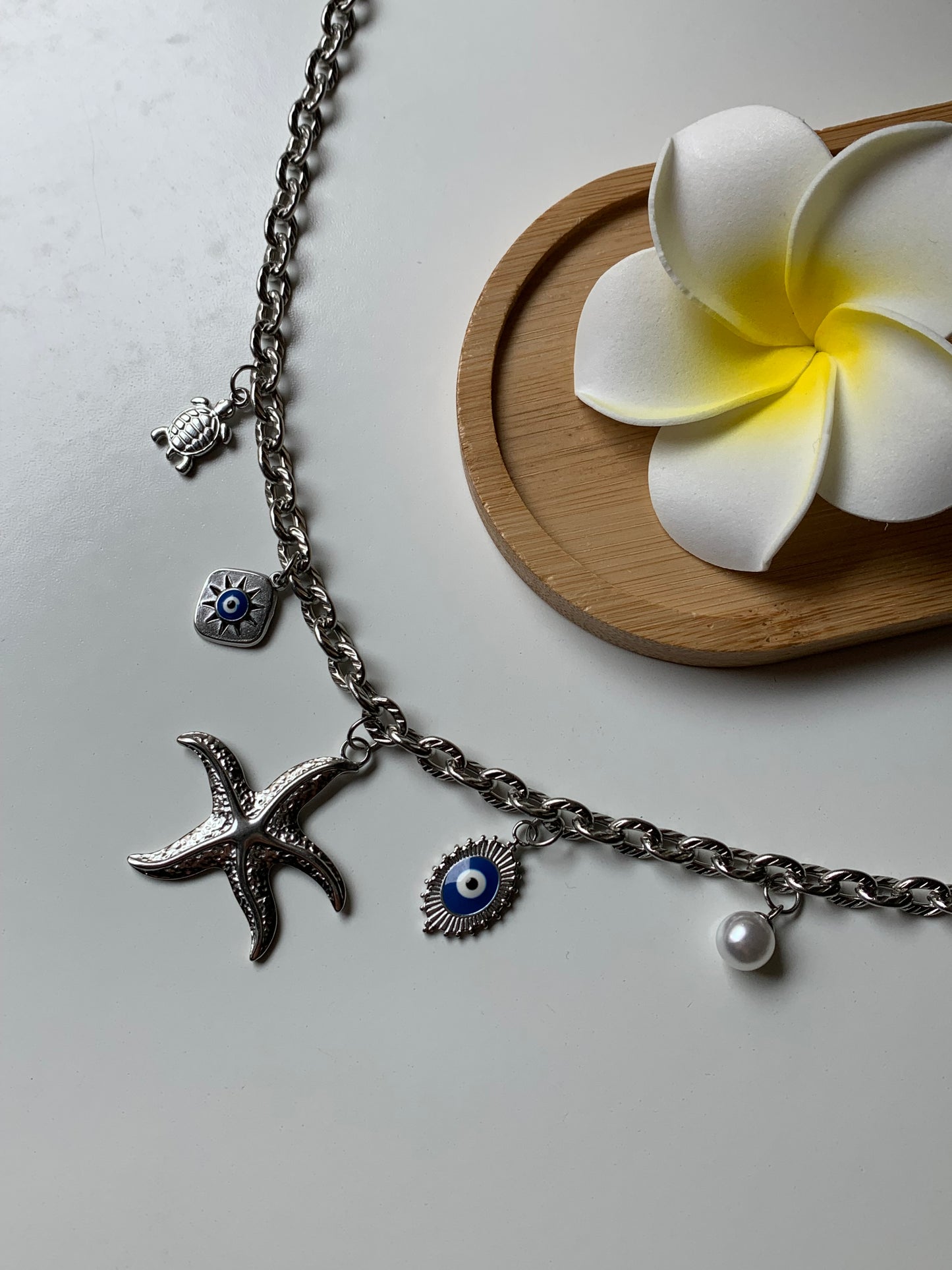 SANTORIN - Collier charms inoxydable