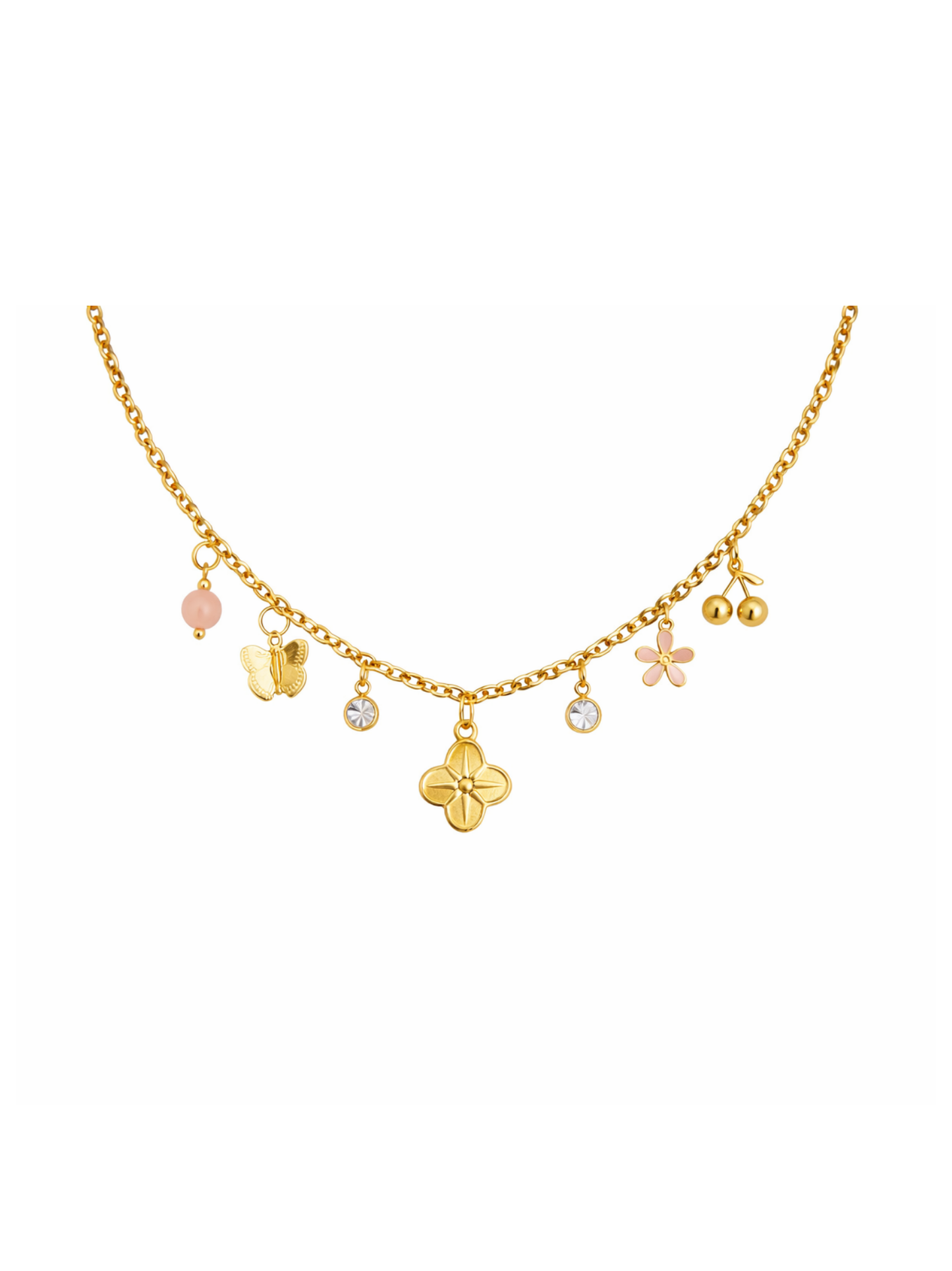 ROSE l Collier charms inoxydable