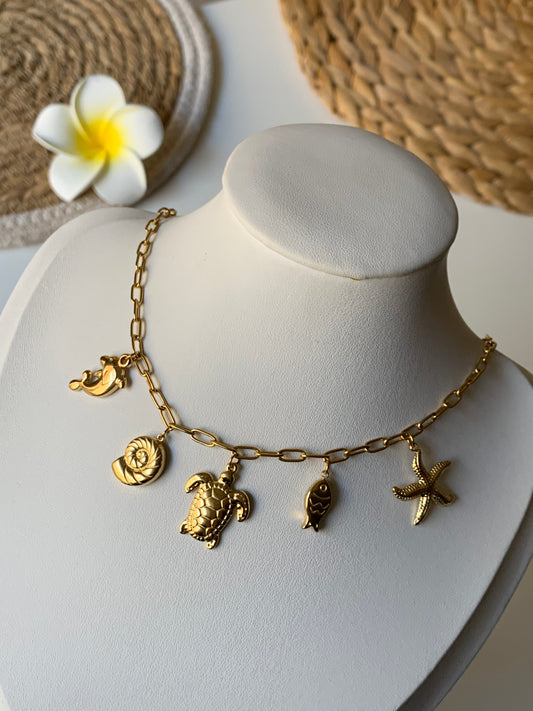 OCEAN MOOD - CORAIL l Collier inoxydable