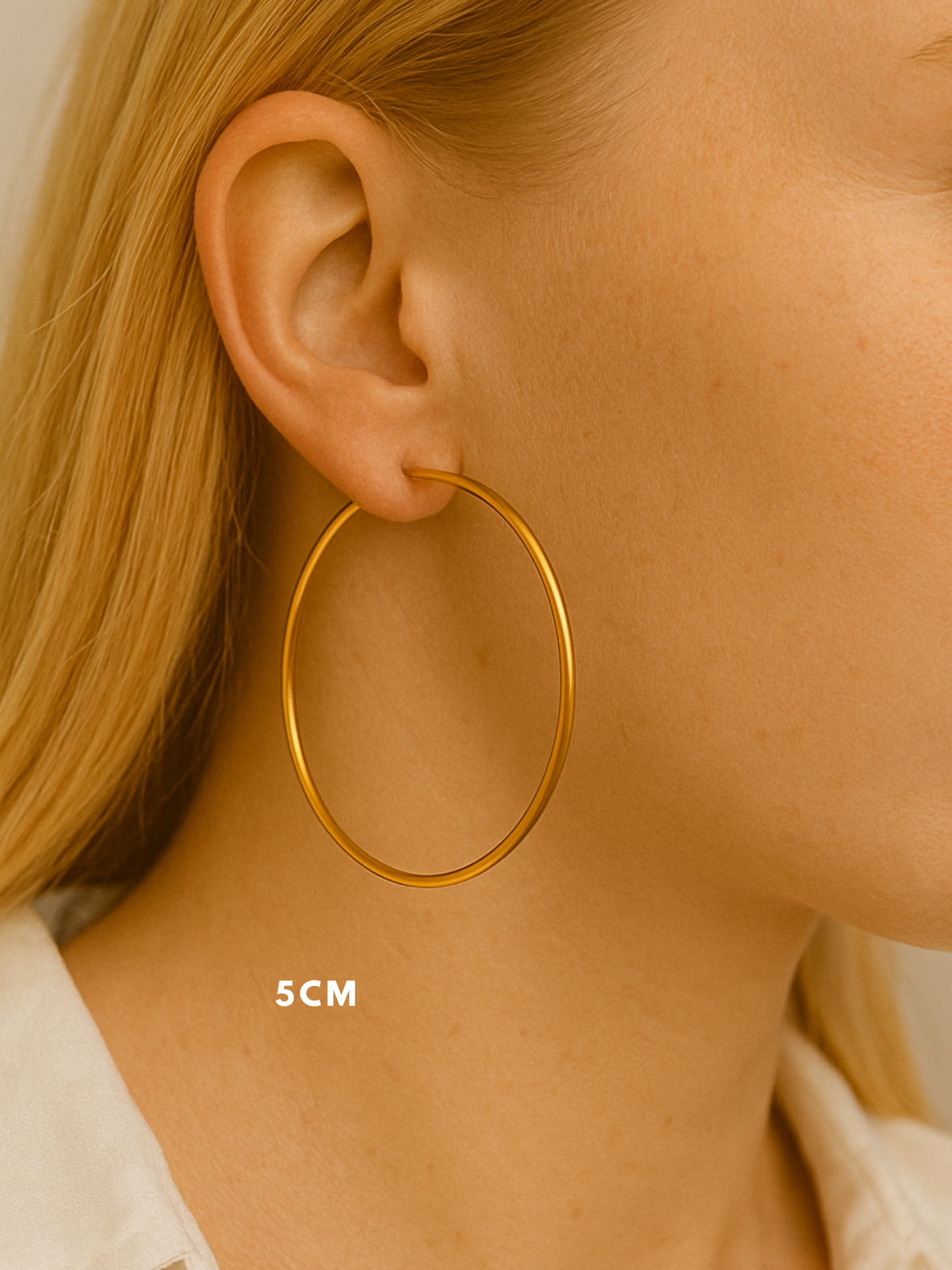 JUDE l Créoles inoxydables dorées -5cm-