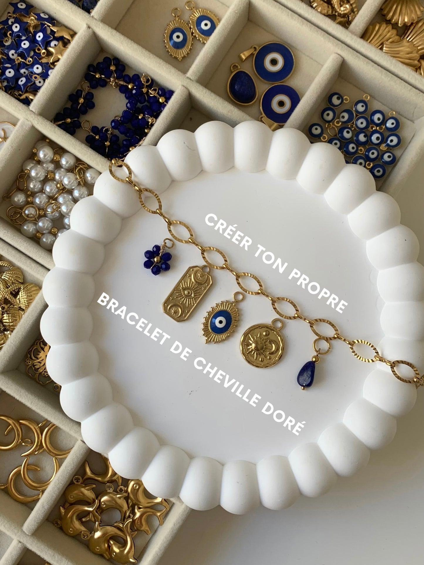 CHARMS l Bracelet de cheville inoxydable personnalisable