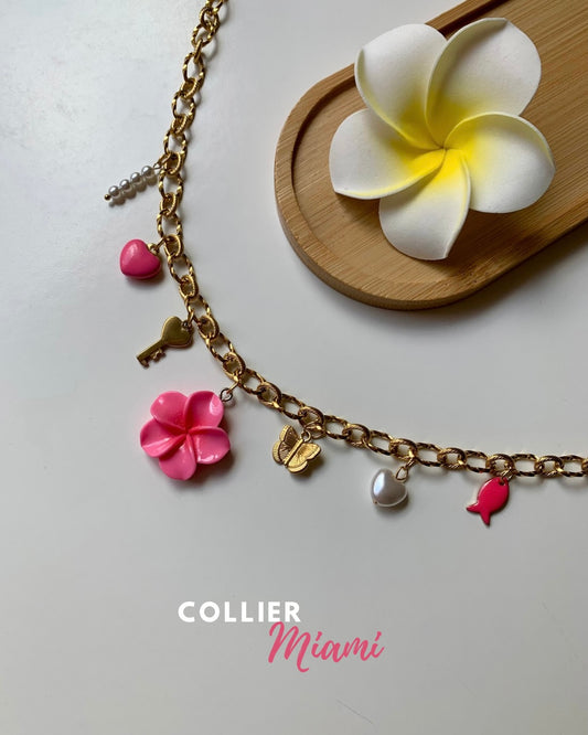MIAMI - Collier charms inoxydable