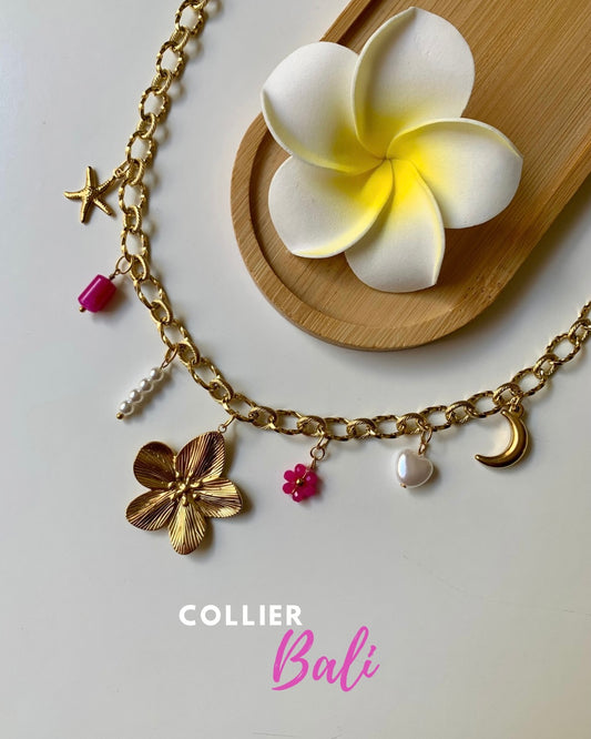 BALI - Collier charms inoxydable