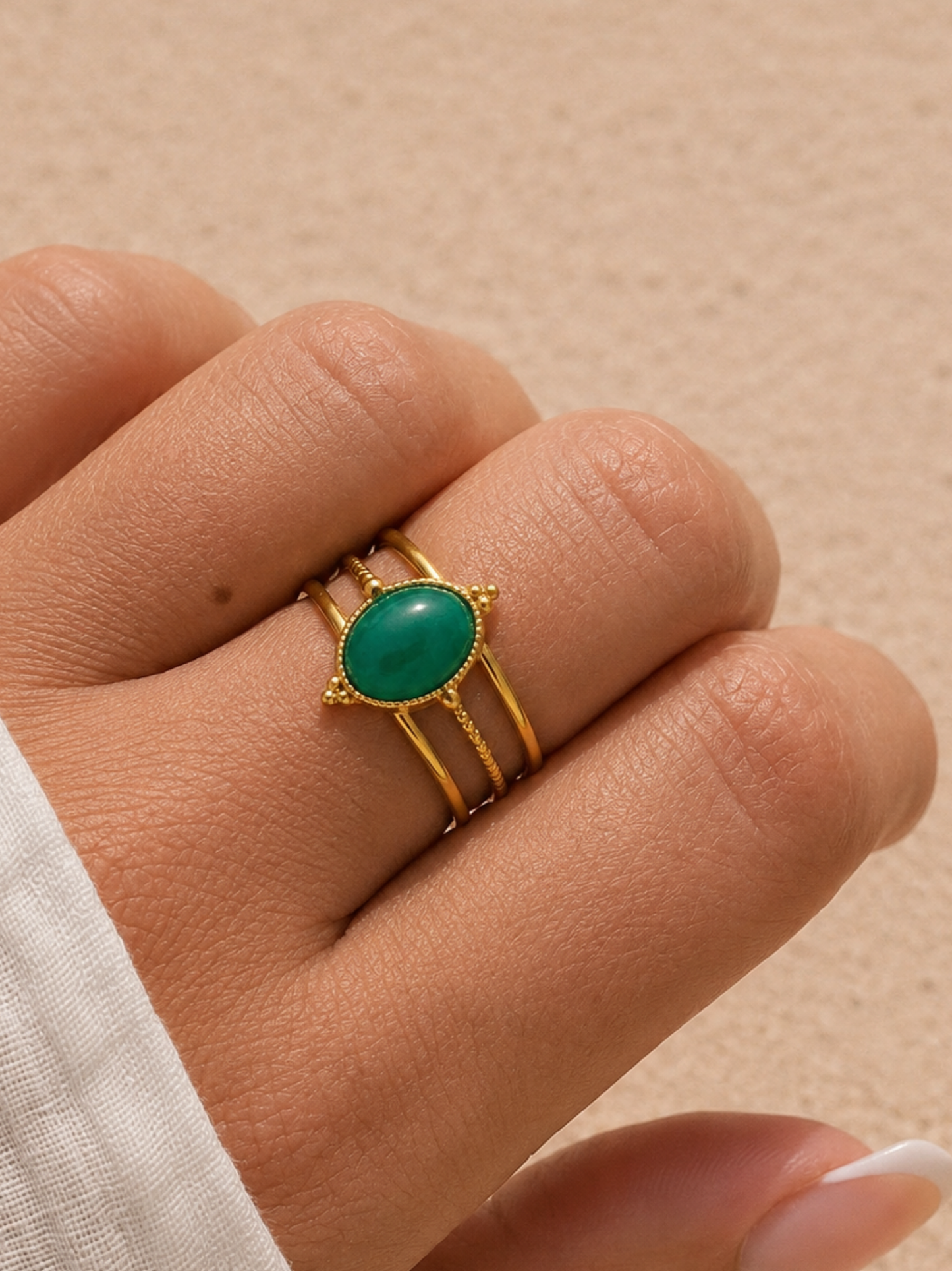 ÉMERAUDE l Bague colorée inoxydable