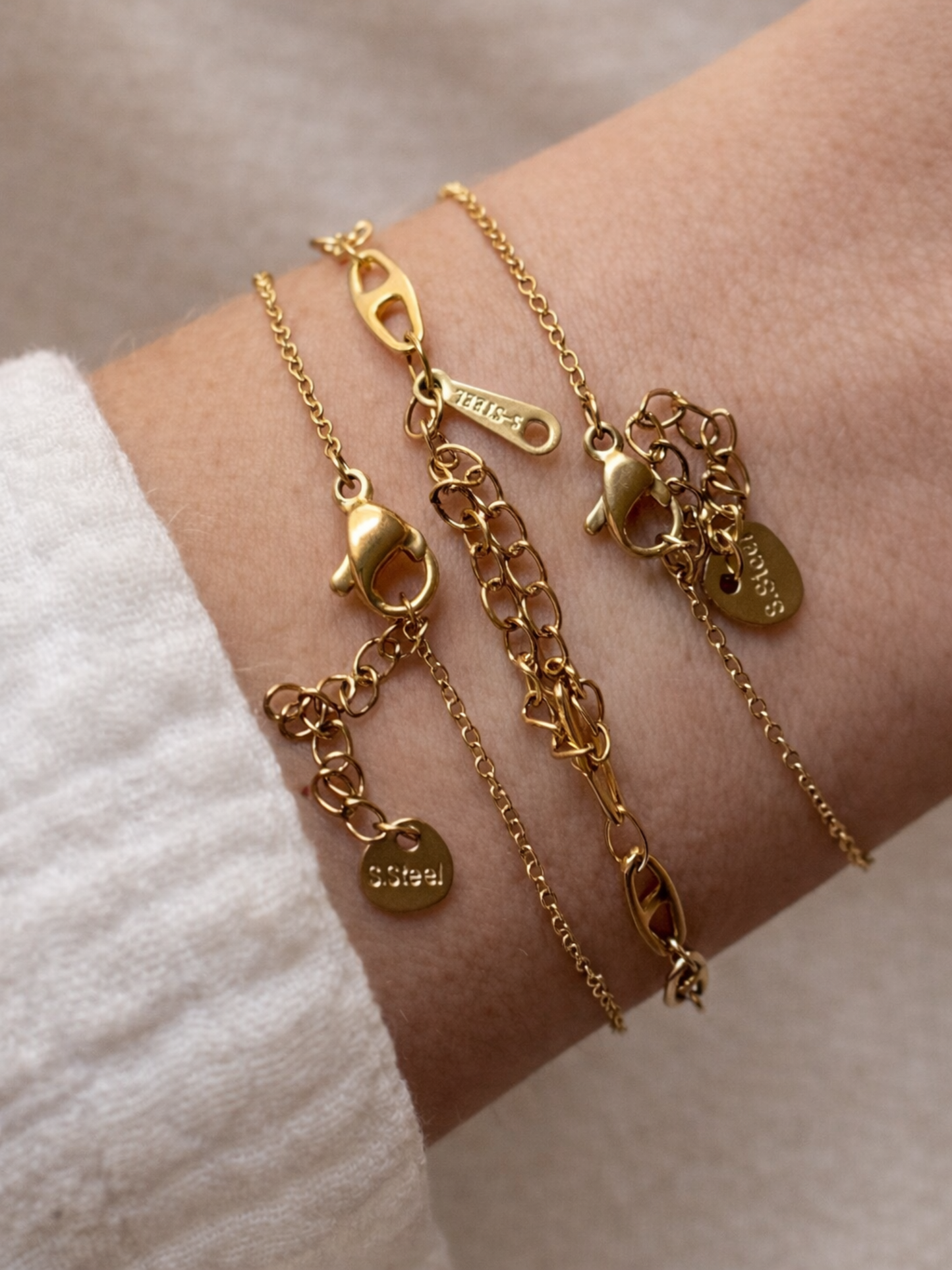 ALYA l Lot de 3 bracelets inoxydables