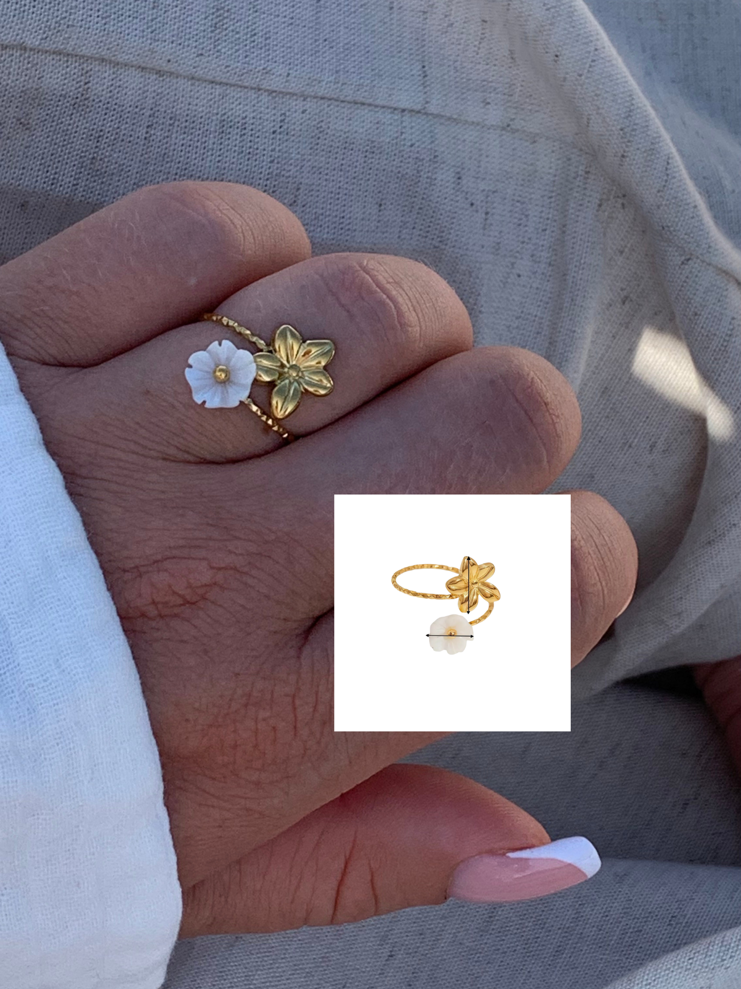 SABLE BLANC l Lot de 3 bagues inoxydables