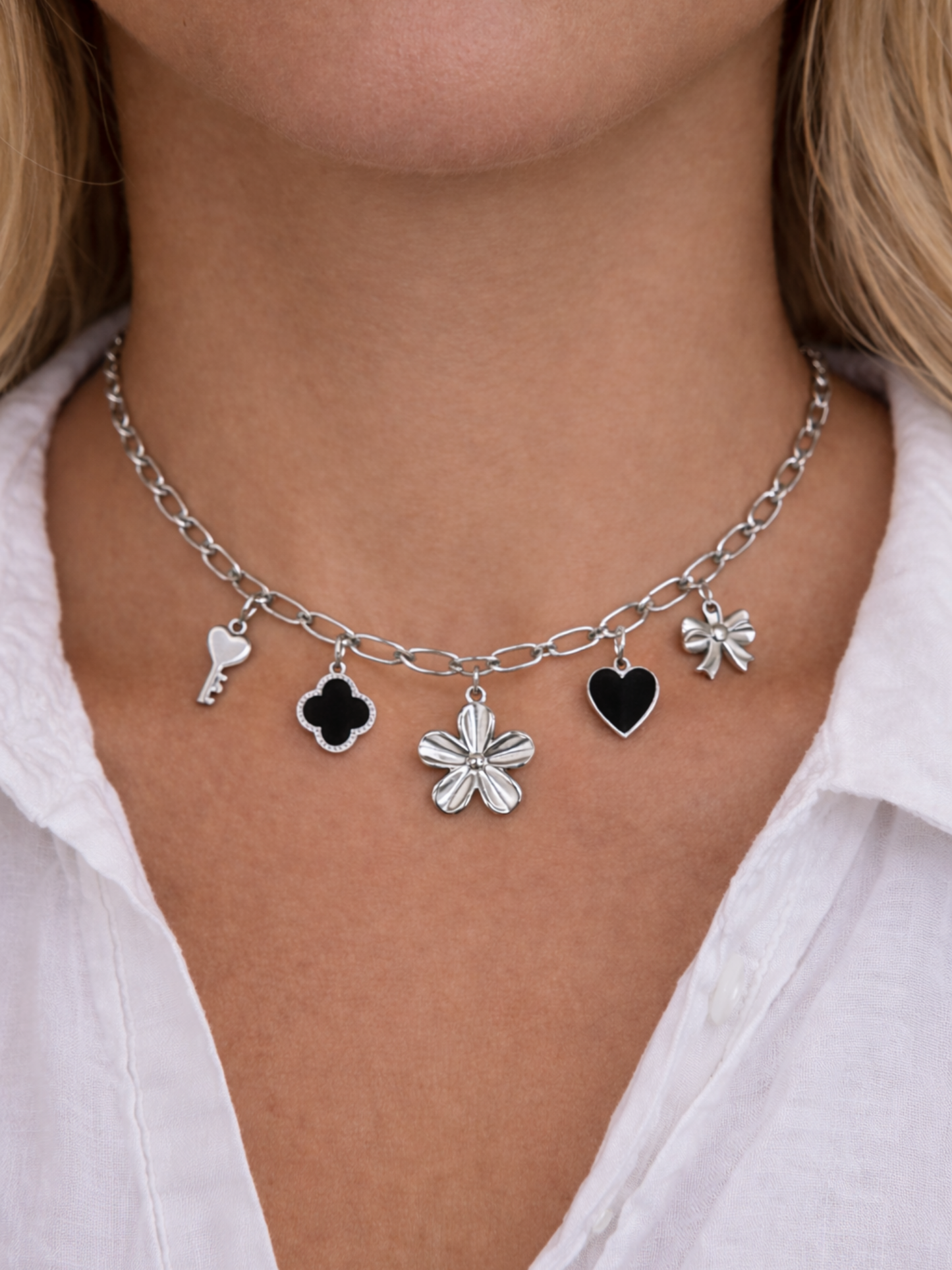 CHARLY l Collier charms inoxydable