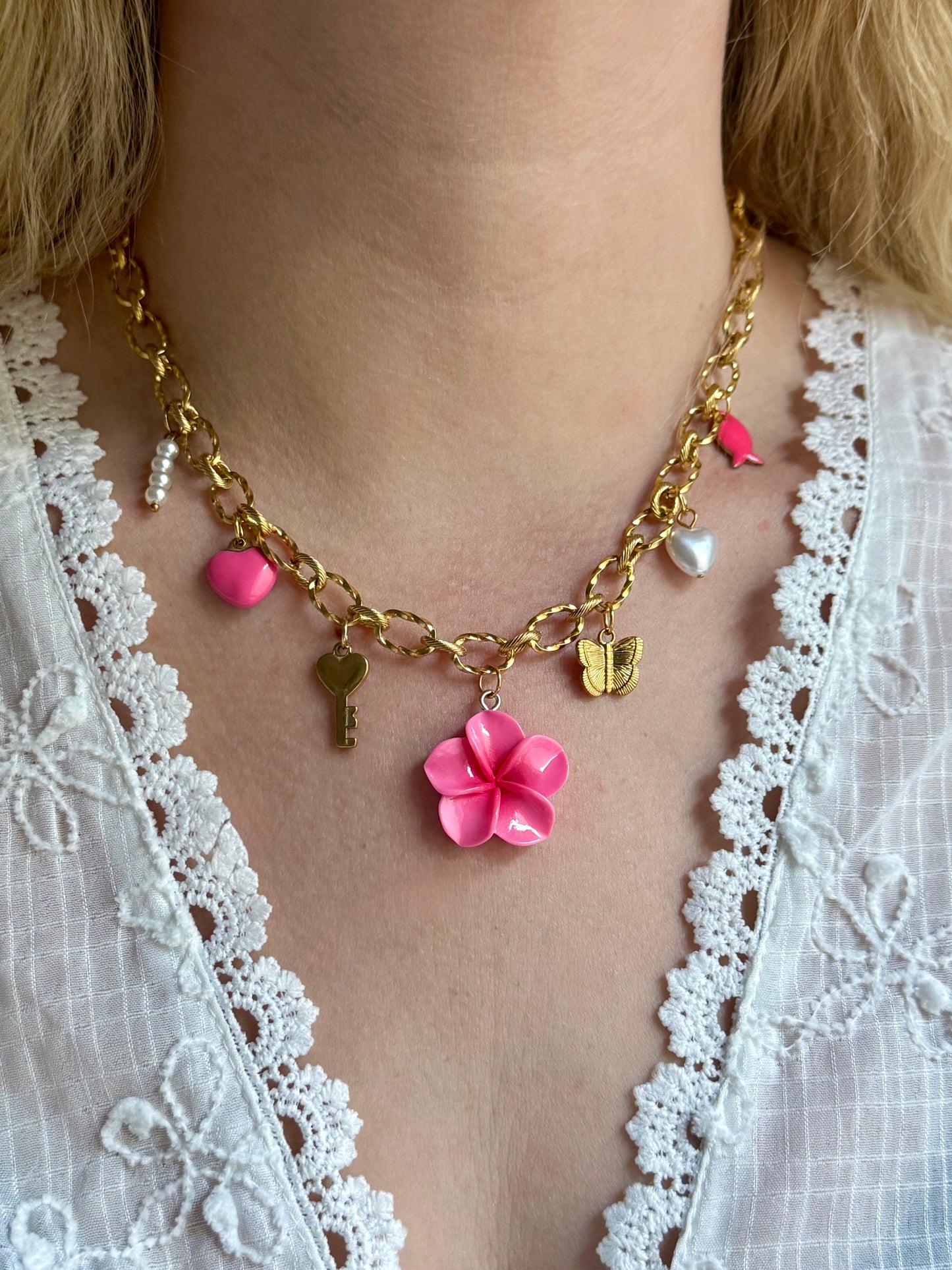 MIAMI - Collier charms inoxydable