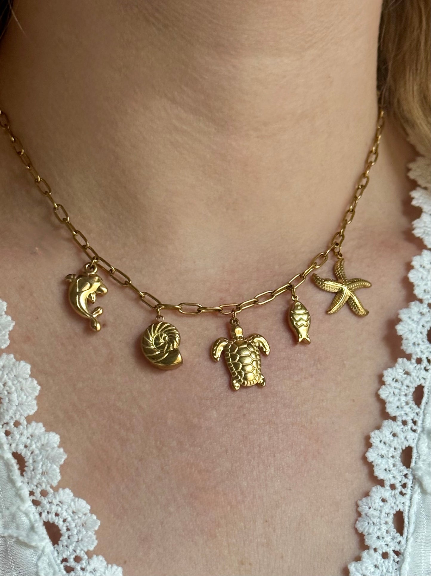 OCEAN MOOD - CORAIL l Collier inoxydable