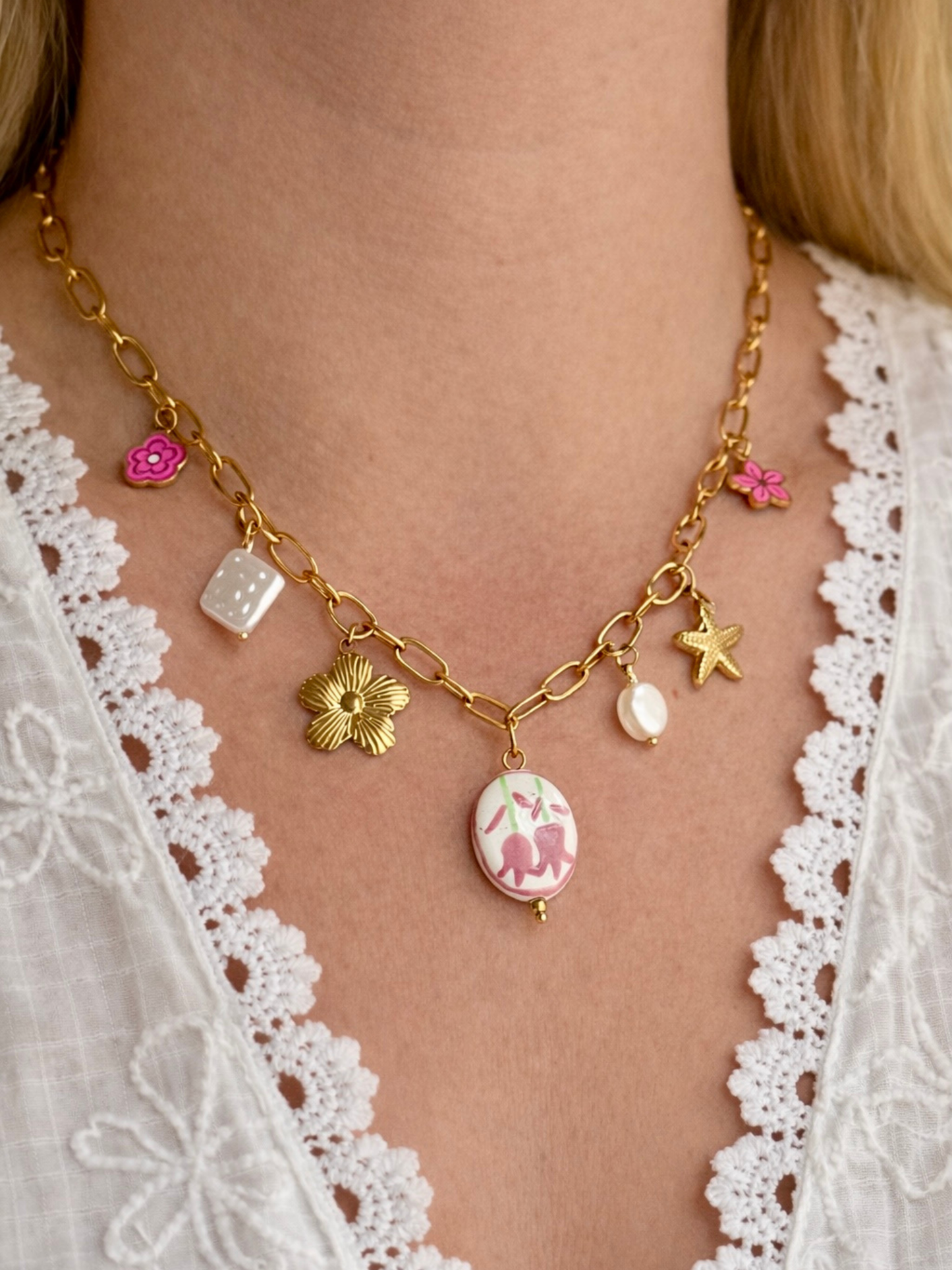SPRING l Collier charms inoxydable
