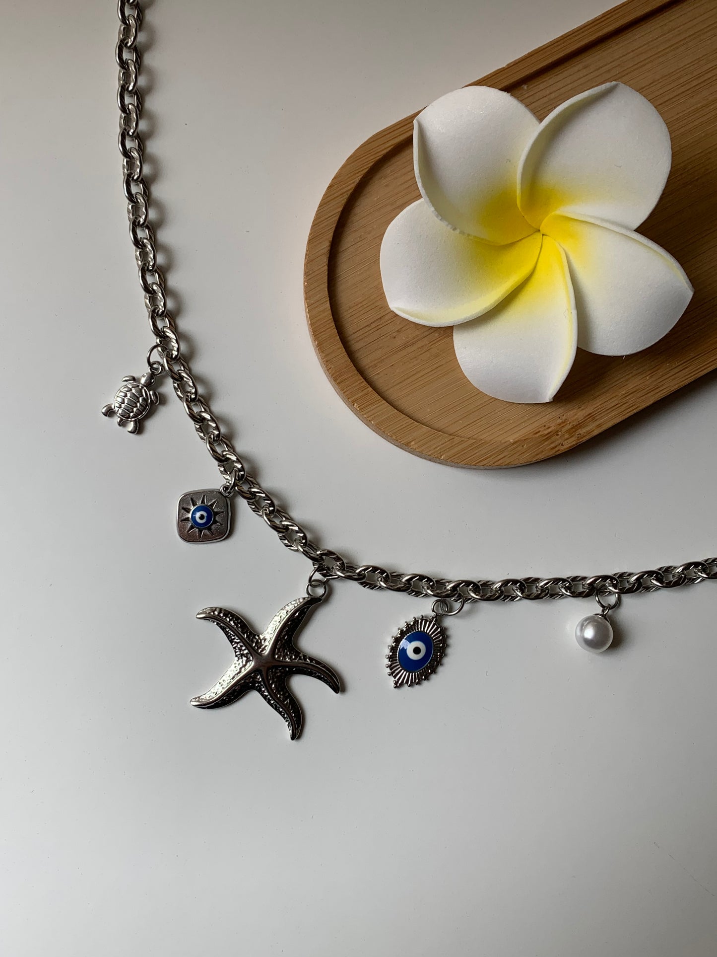 SANTORIN - Collier charms inoxydable