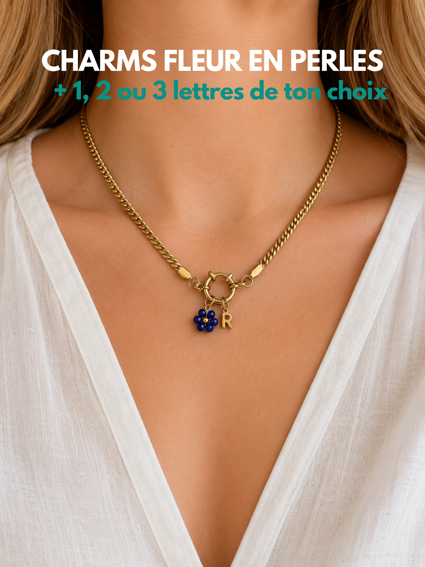 RIZZA l Collier charms inoxydable (à personnaliser)