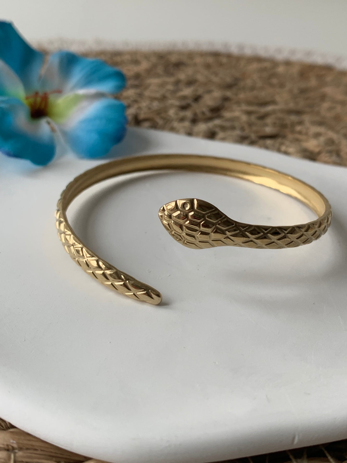 Bracelet ajustable en acier inoxydable jonc serpent