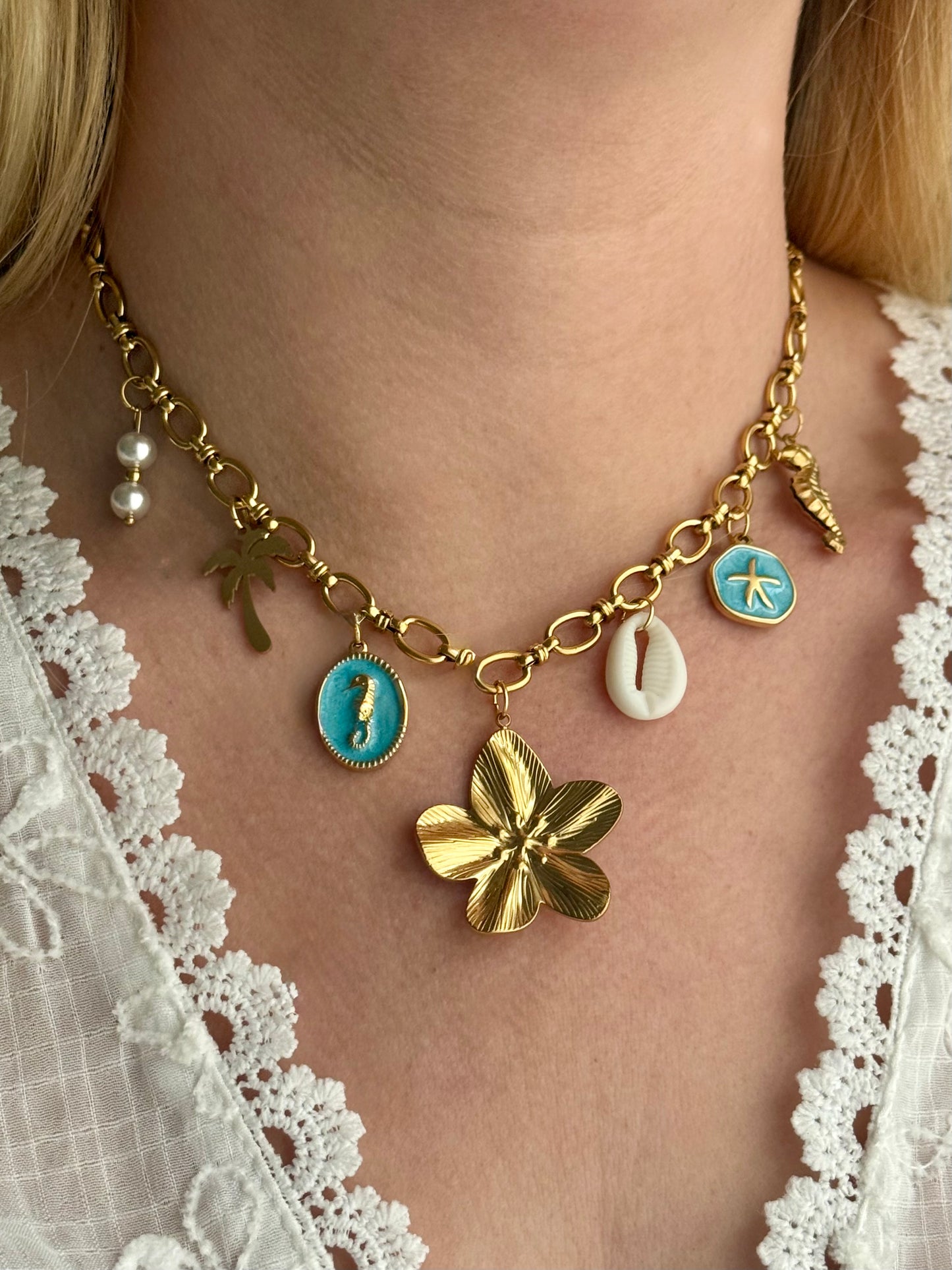 IBIZA - Collier charms inoxydable