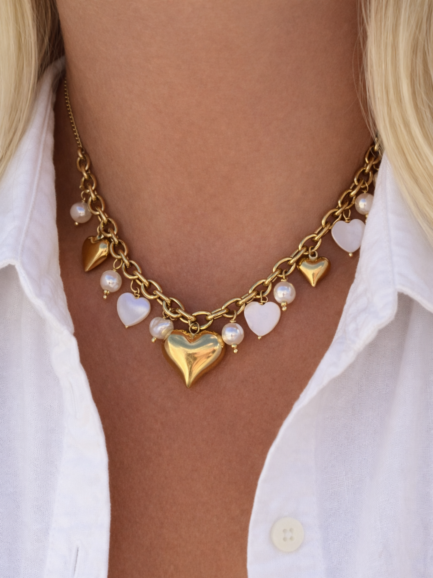 LOVE l Collier charms inoxydable