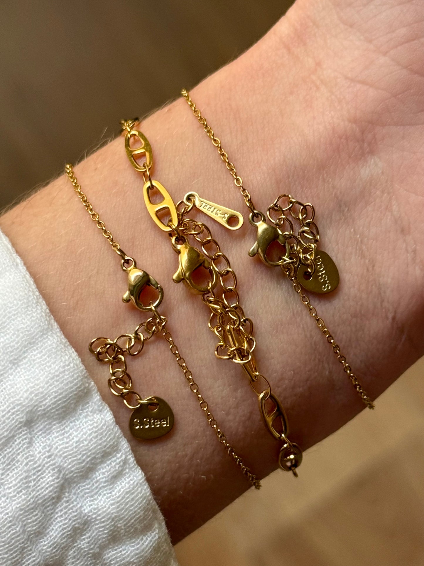 ALYA l Lot de 3 bracelets inoxydables