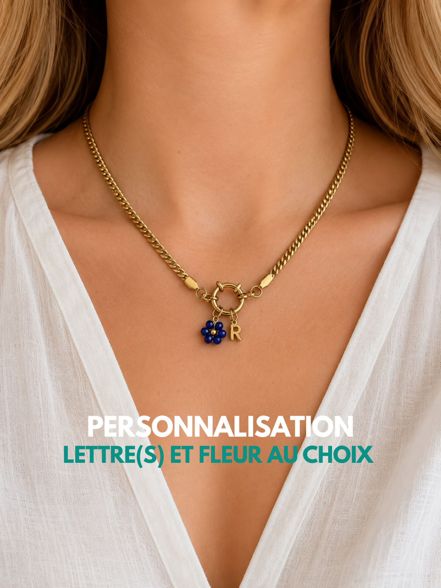 RIZZA l Collier charms inoxydable (à personnaliser)