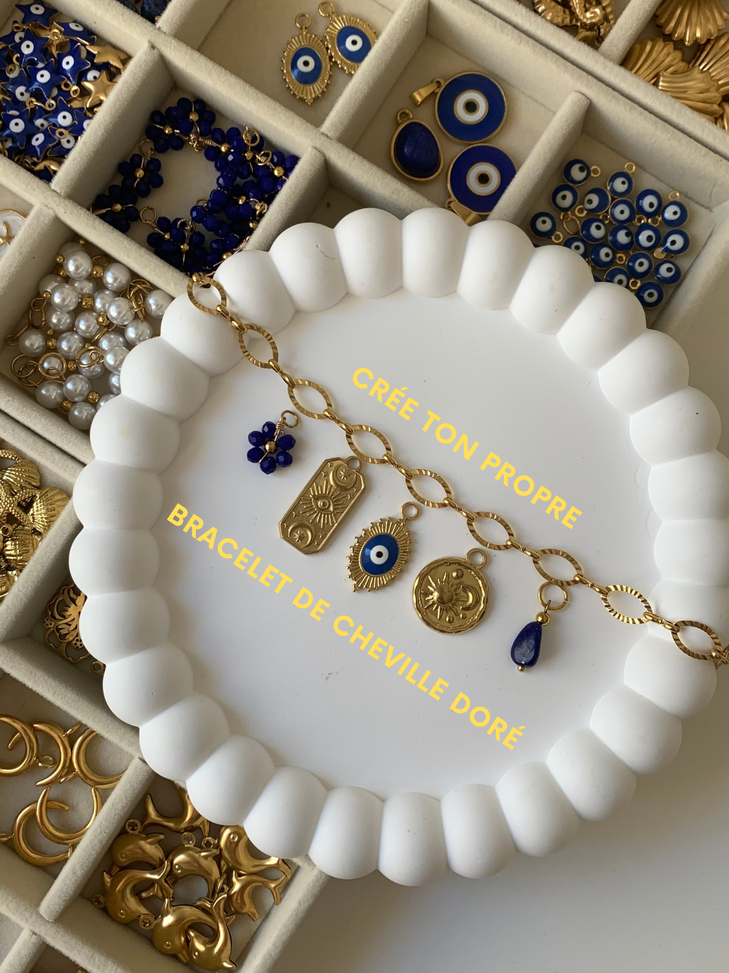 CHARMS l Bracelet de cheville inoxydable à personnaliser