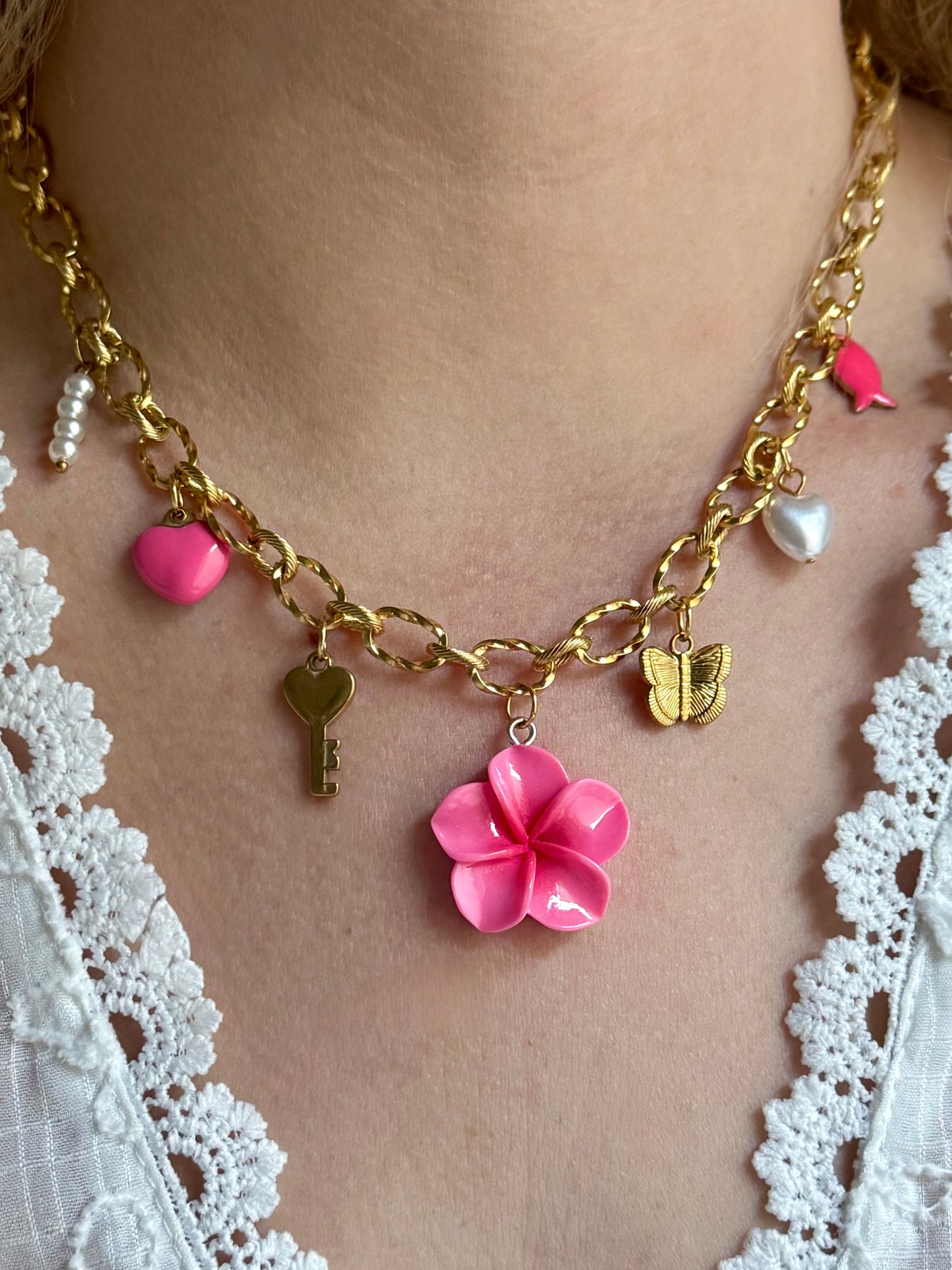 MIAMI - Collier charms inoxydable