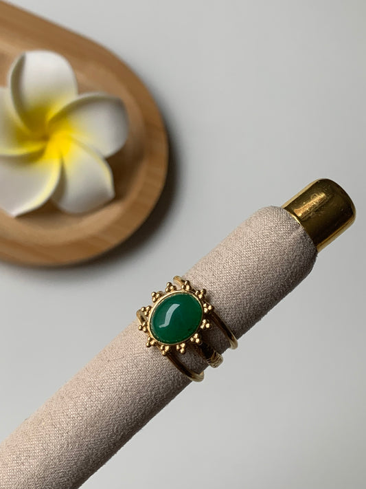 AVENTURINE l Bague inoxydable