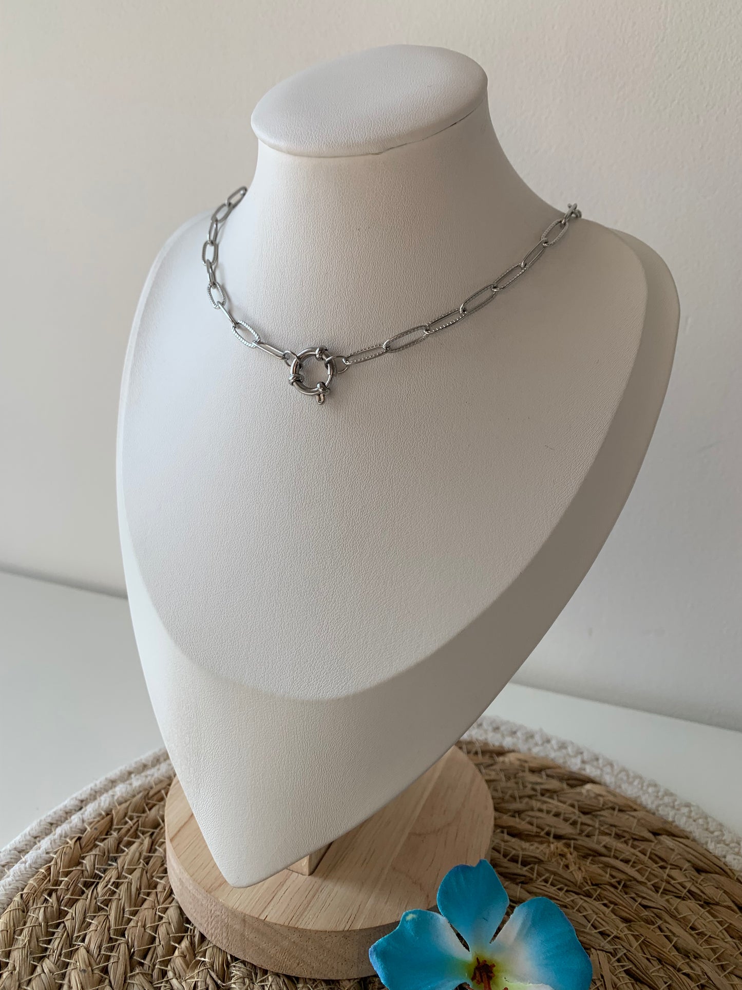 Collier ajustable en acier inoxydable chocker ras de cou