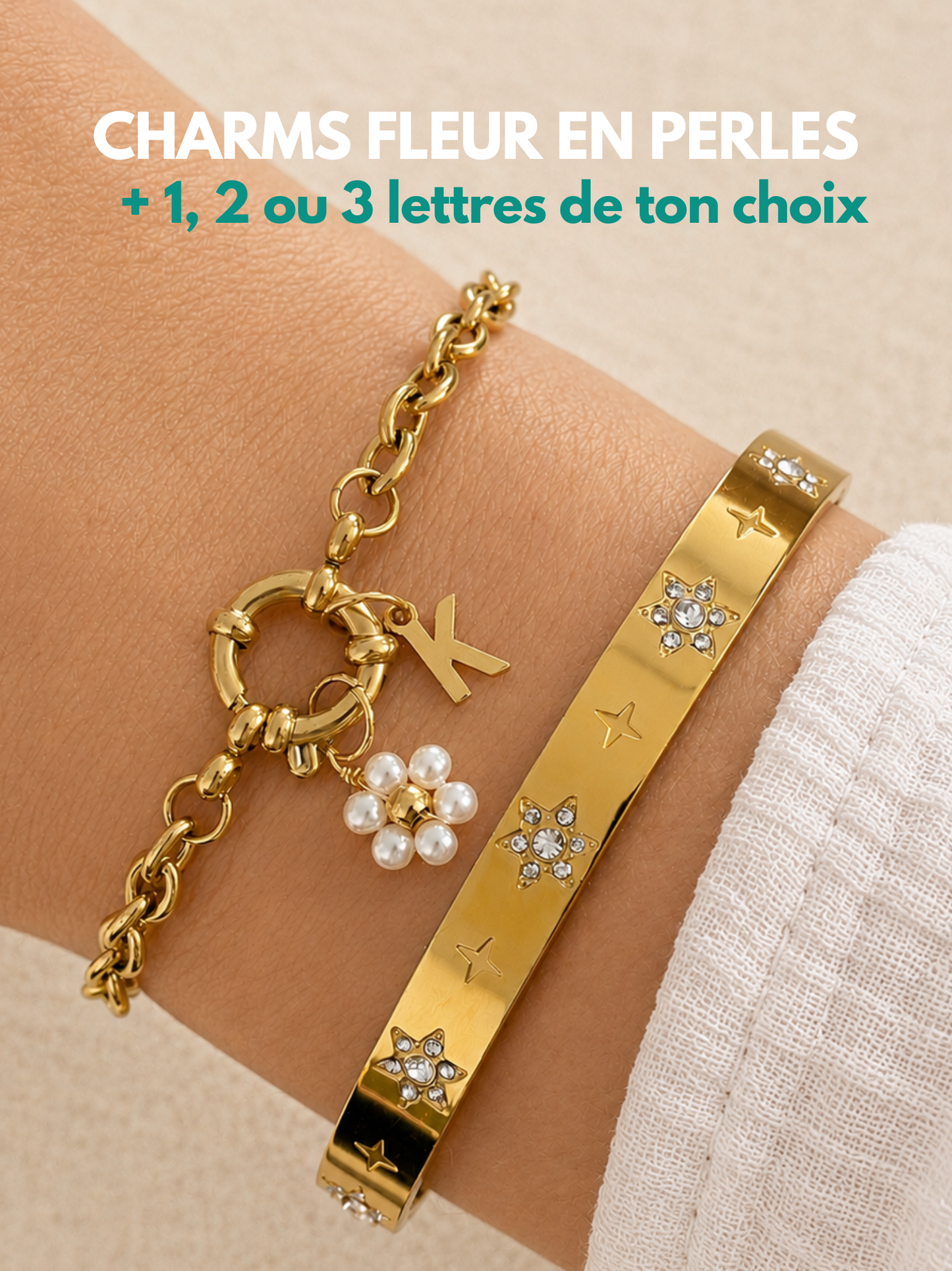 JUNE l Bracelet charms inoxydable (à personnaliser)