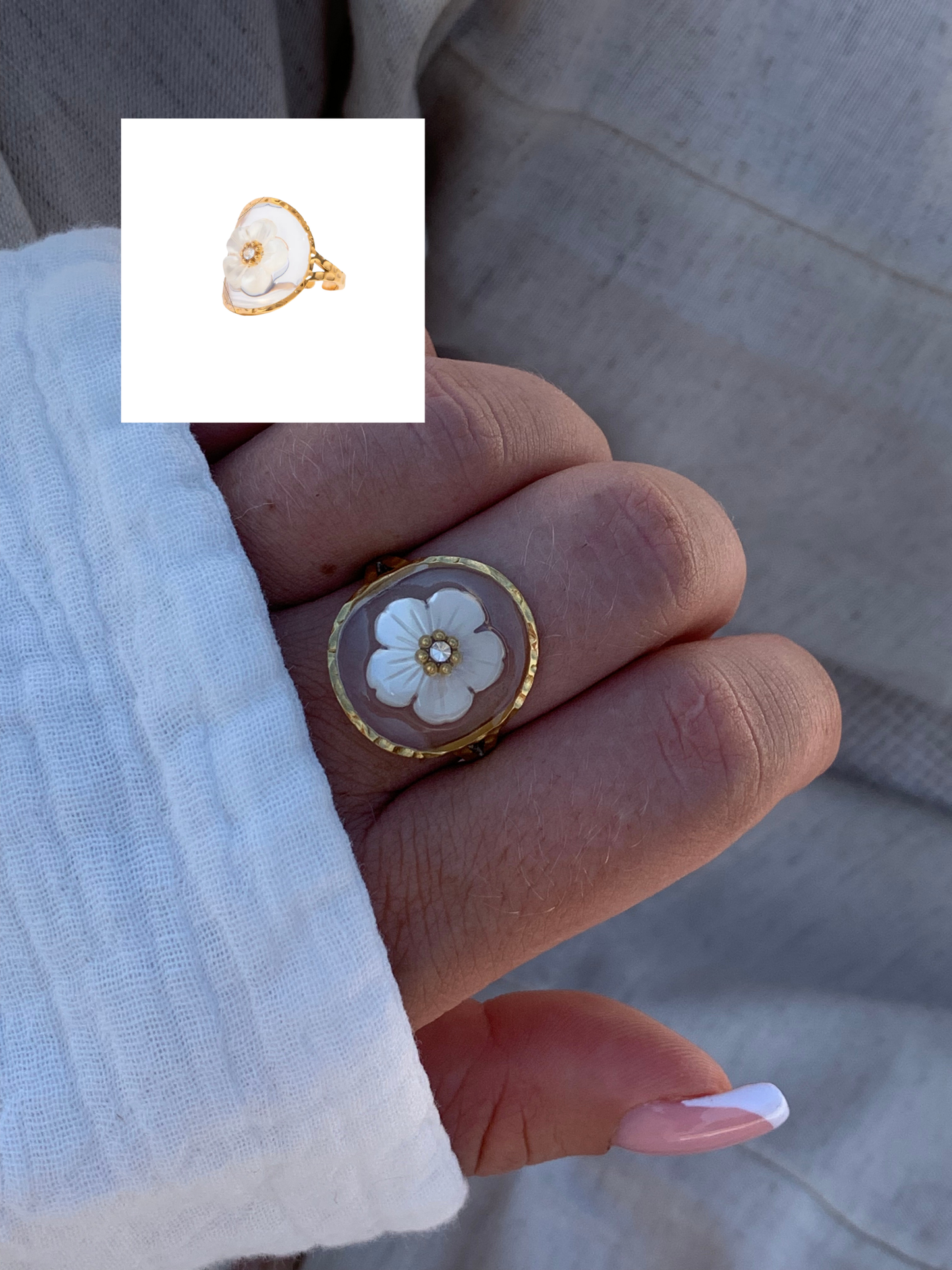 SABLE BLANC l Lot de 3 bagues inoxydables