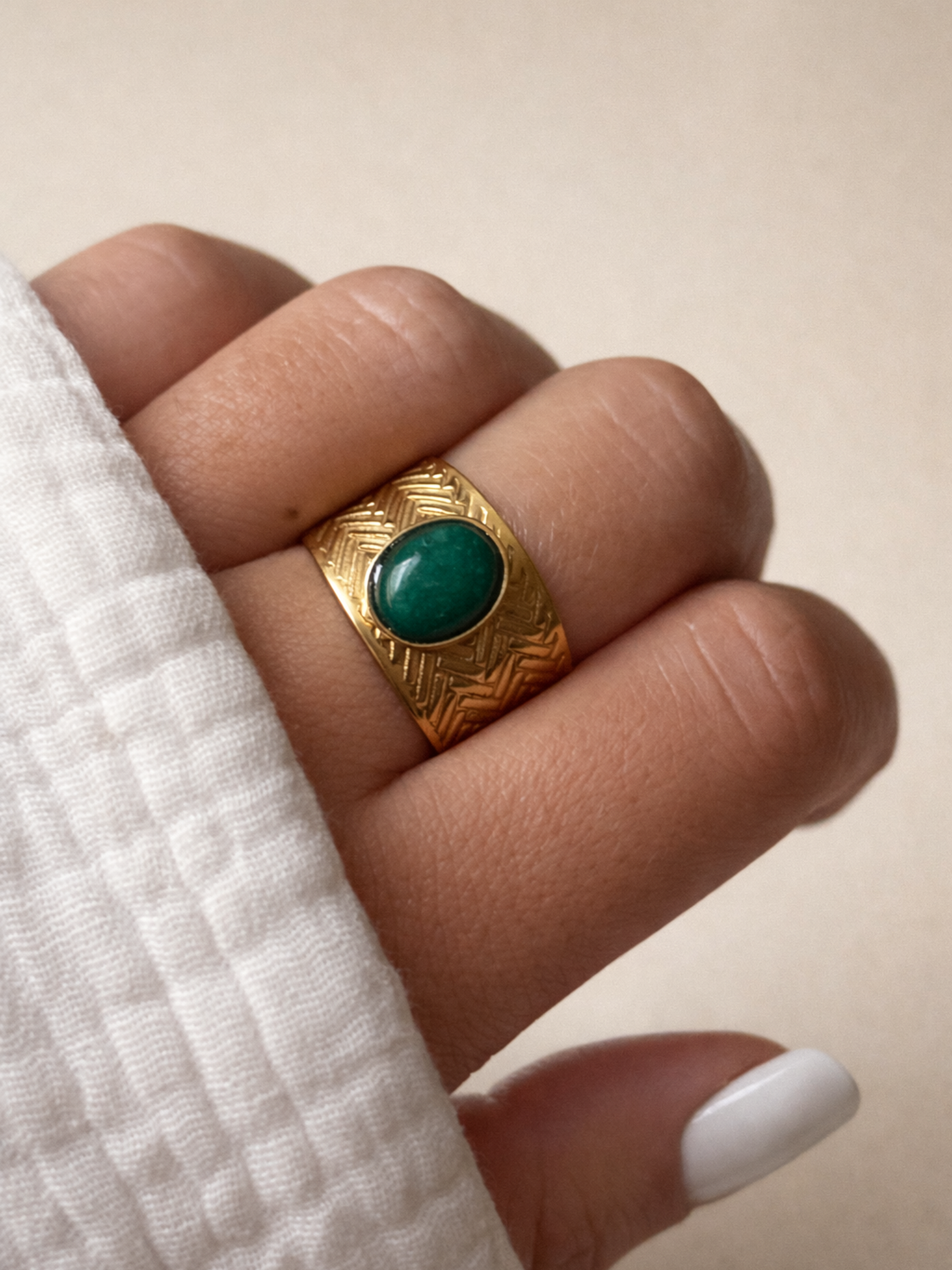 AVENTURINE l Bague inoxydable