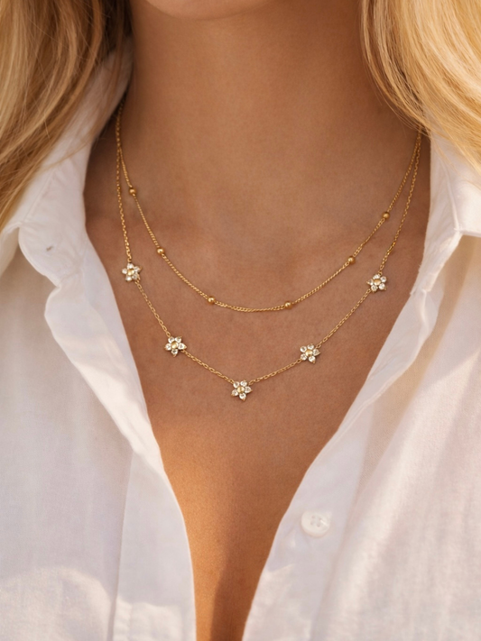 ARIANA l Collier double inoxydable