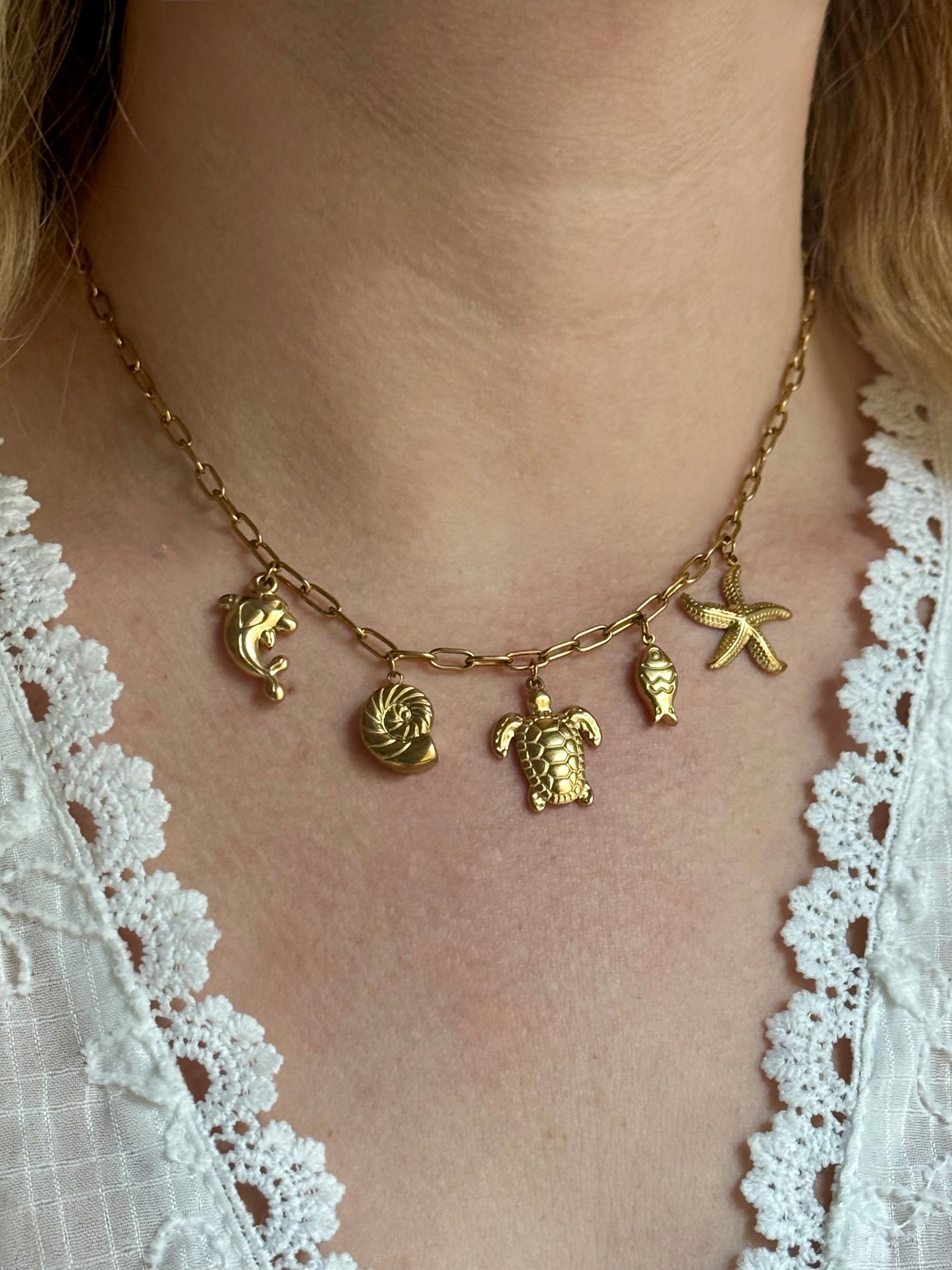 OCEAN MOOD - CORAIL l Collier inoxydable