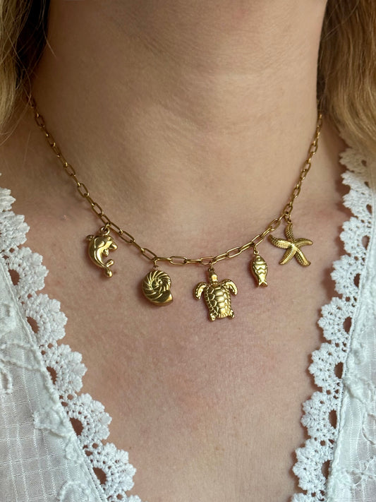 OCEAN MOOD - CORAIL l Collier inoxydable