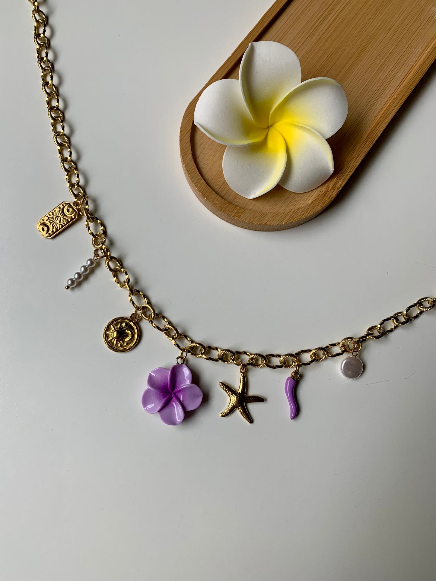 HAWAÏ - Collier charms inoxydable