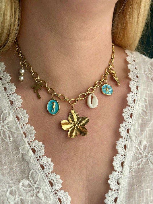 IBIZA - Collier charms inoxydable