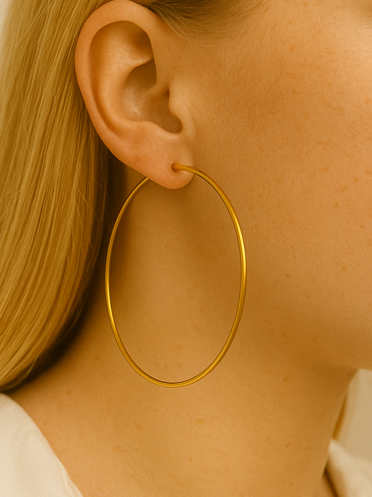 JUDE l Créoles inoxydables dorées -6cm-