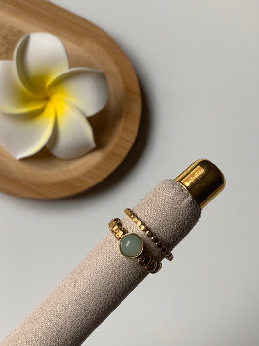 AMAZONITE l Bague inoxydable