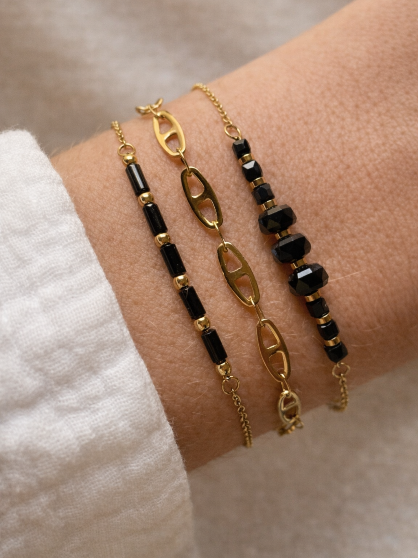 ALYA l Lot de 3 bracelets inoxydables